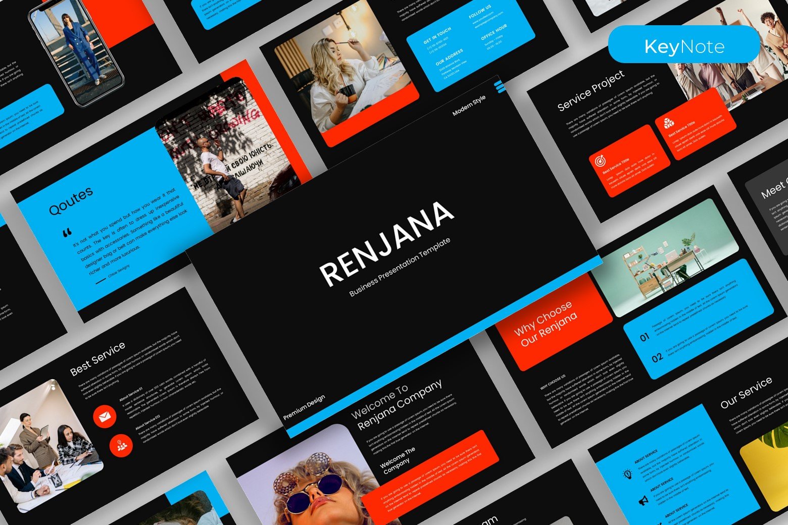 K01052025高端商务PPT模板Renjana可编辑企业级创意简约Keynote演示Renjana – Business Keynote Template