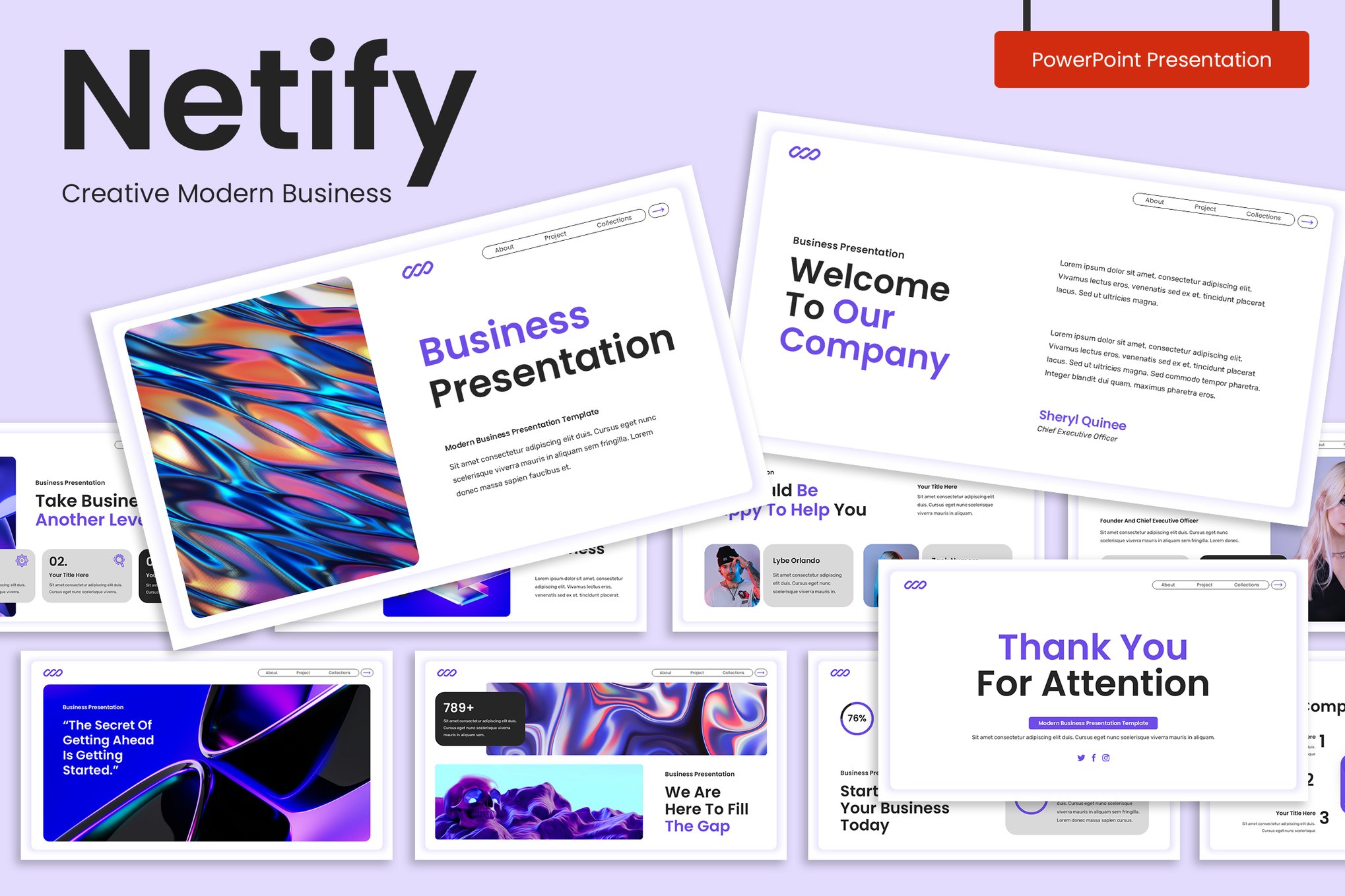 K0338Netify高端商务PPT模板创意现代风企业汇报可编辑专业演示文稿Netify – Creative Modern Business Presentation